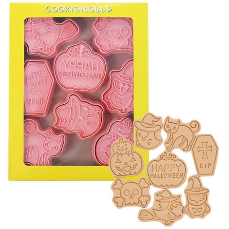 8-teiliges 3D-Ausstechförmchen-Set für Halloween und Thanksgiving, inklusive Handpressen
