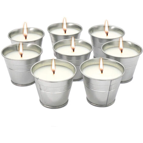 8-teiliges Citronella-Kerzen-Set aus Eisen, rauchfrei, duftend für den Garten