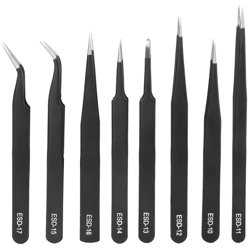 Image of 8-teiliges Edelstahl-Pinzetten-Set HL-10-15A Professionelles pneumatisches Präzisionsset