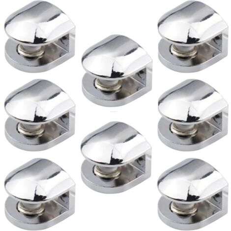 8-teiliges Glasregal-Set, verstellbare Glasklemme, Wandspiegelhalterung, Spiegelklemme unter Glas für 6–8 mm dicke Glasregale