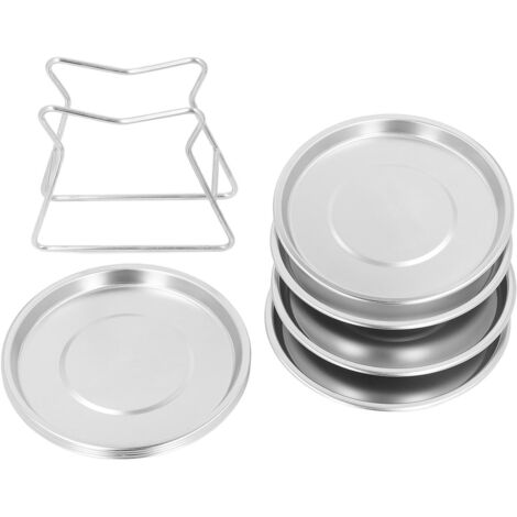8-teiliges rundes Teller-Set aus Edelstahl 304, kleine Teller für Snacks und Beilagen