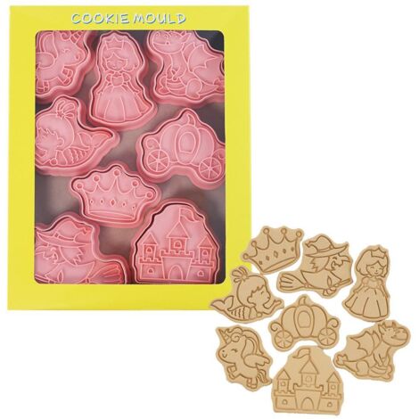 8-teiliges Set 3D-Dinosaurier-Ausstechformen für Kekse, Obst und Gemüse, Geburtstagskuchenform, Handstempel für Gebäck