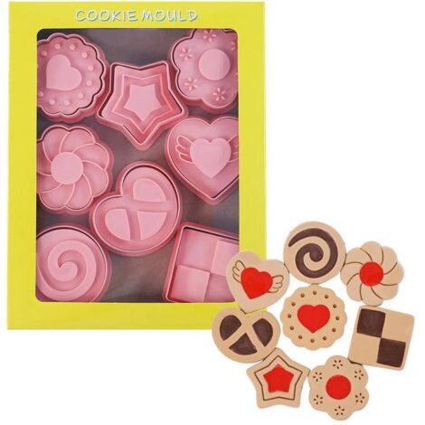 8-teiliges Set 3D-Dinosaurier-Ausstechformen für Kekse, Obst und Gemüse, Geburtstagskuchenform, Handstempel für Gebäck