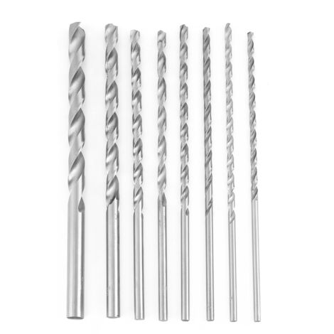 8-teiliges Set extra langer HSS-Holzbohrer, gerader Schaft 4-10 mm für Tiefbohrungen