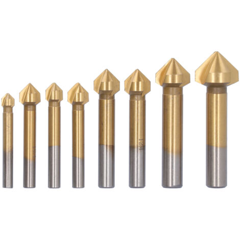 8-teiliges Set langlebiger Fasenschneider aus Edelstahl für Fasenbohrer