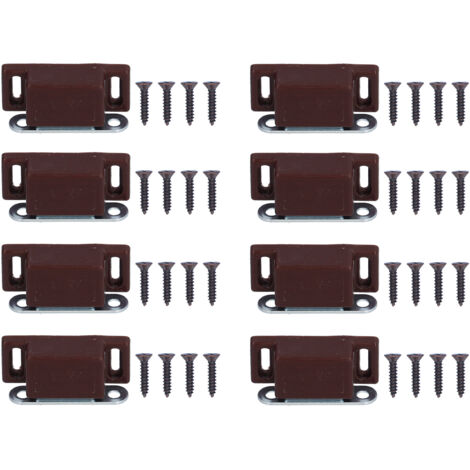 8-teiliges Set magnetischer Türdämpfer aus Edelstahl für Schrank-, Kommoden- und Möbeltüren – Braunes Möbelzubehör