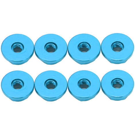 8-teiliges Set selbstsichernder M2-Muttern aus Aluminiumlegierung mit Nylon-Dichtung gegen Lösen für SCX24, blau
