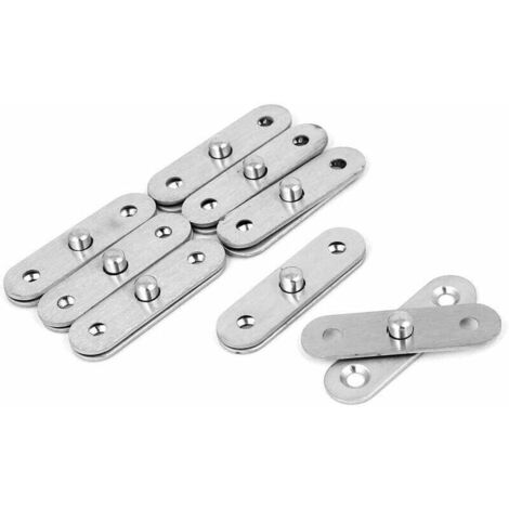8-teiliges Türscharnier-Set aus Edelstahl für 360°-Drehmontage, 57 mm x 16 mm – Silber
