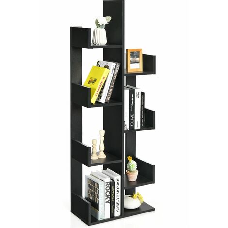 8-Tier Wooden Bookcase w/ Open Storage &Display Shelves for Bed Room Home Office