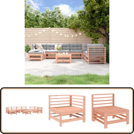 8-tlg. Garten-Lounge-Set Massivholz Douglasie - Gartenmöbel - Loungesessel - Outdoor Möbel - Douglasie - Holzmöbel