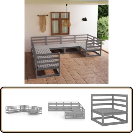 8-tlg. Garten-Lounge-Set Massivholz Kiefer - Garten Lounge Set - Kiefernholzmöbel - Outdoor Möbel - Gartenmöbel - Loungesessel