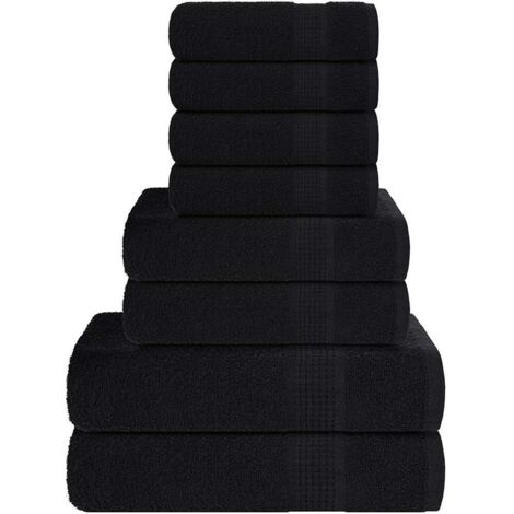 8-tlg. Handtuch-Set FROGN Schwarz 360 g/m²