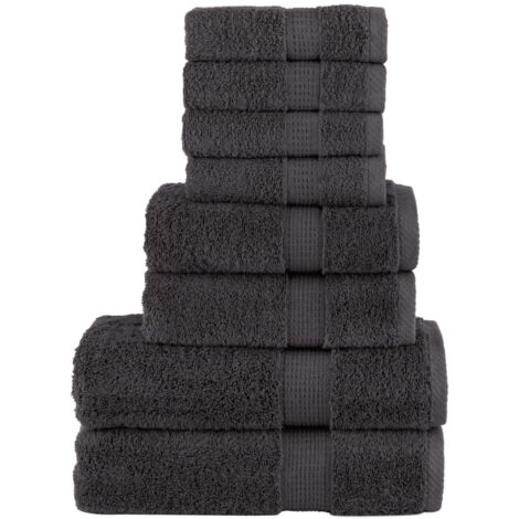 8 tlg. Premium-Handtuch-Set SOLUND Anthrazit 600 g/m²
