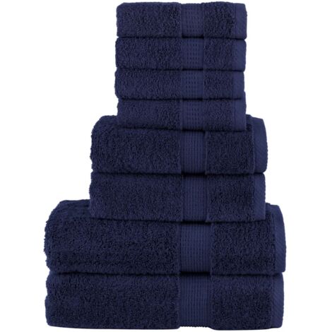 8 tlg. Premium-Handtuch-Set SOLUND Marineblau 600 g/m²