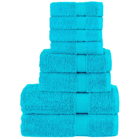 8 tlg. Premium-Handtuch-Set SOLUND Türkis 600 g/m²
