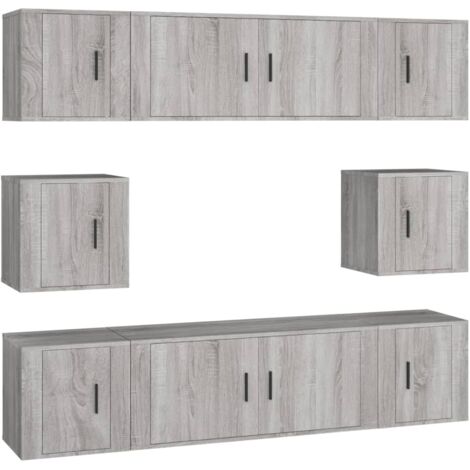 8-tlg. TV-Schrank-Set Grau Sonoma Holzwerkstoff vidaXL