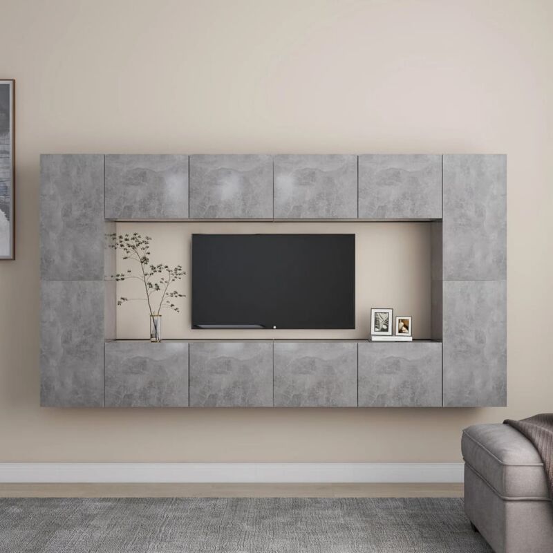 8-tlg. Tv-schrank-set Betongrau Holzwerkstoff Vidaxl