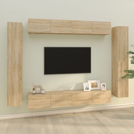 8-tlg. TV-Schrank-Set Sonoma-Eiche Holzwerkstoff vidaXL