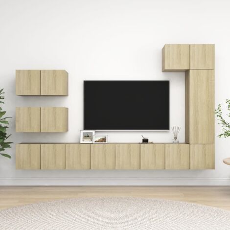 8-tlg. TV-Schrank-Set Sonoma-Eiche Holzwerkstoff vidaXL
