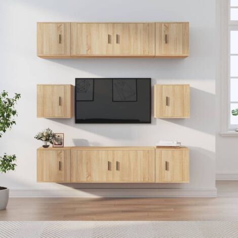 8-tlg. TV-Schrank-Set Sonoma-Eiche Holzwerkstoff vidaXL