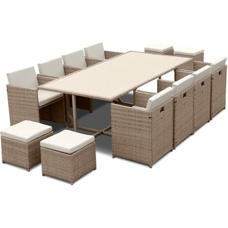 12 piece rattan discount cube garden furniture