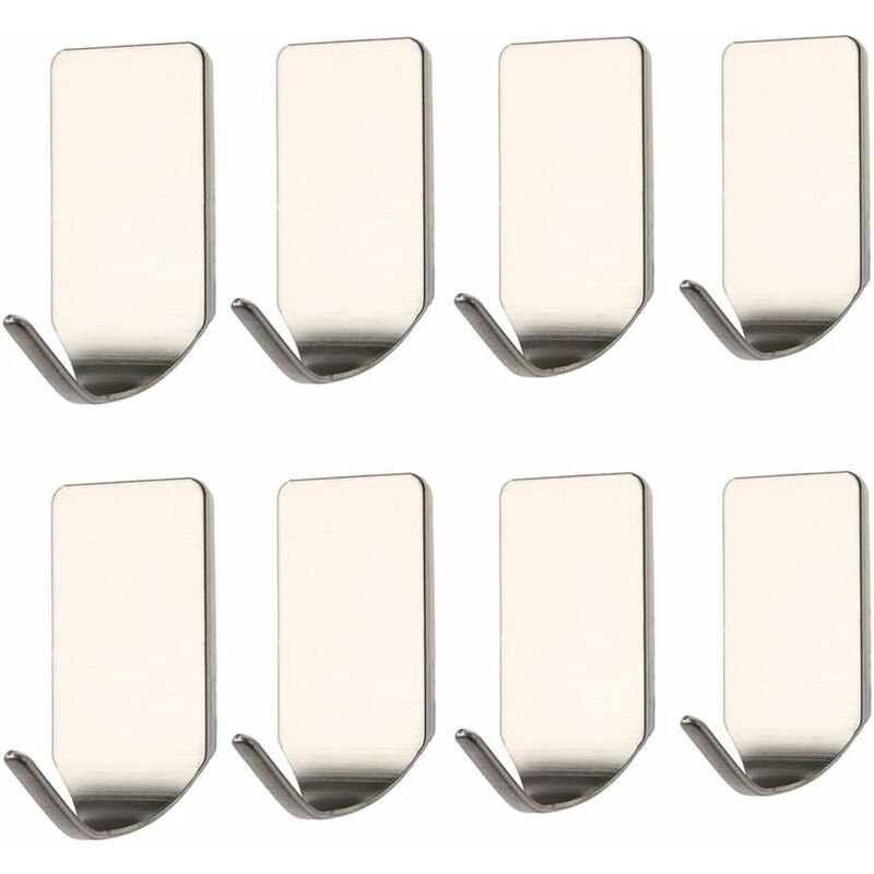 

8 Uds., Ganchos para toallas de cocina autoadhesivos para baño, ganchos de acero inoxidable impermeables, ganchos adhesivos sin perforación, ganchos