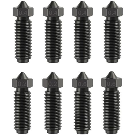 8 ugelli in acciaio temprato per Anycubic Kobra S1, kit ugelli da 0,2/0,4/0,6 mm resistenti alle alte temperature per Anycubic Kobra 3, Kobra 3 Combo, Kobra S1, Kobra S1 Combo