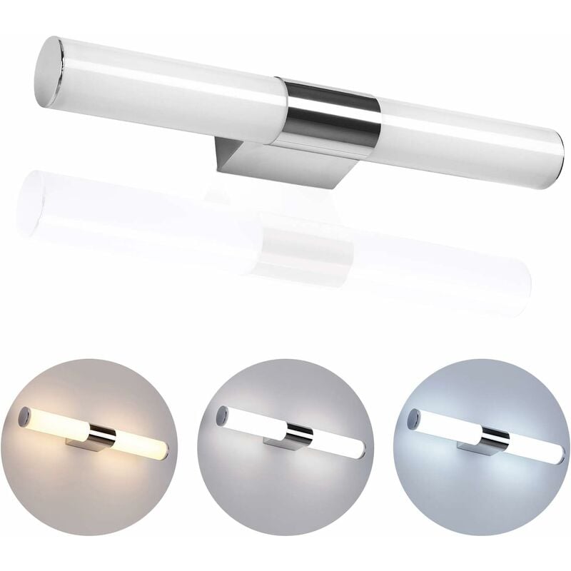 8 w Lampe Miroir Applique aveCôtélécommande(3000-7000K) Luminaire pour salle de bains 700Lm Lampe Eclairage IP44 étanche 40 CM(lumière chaude) Fei Yu