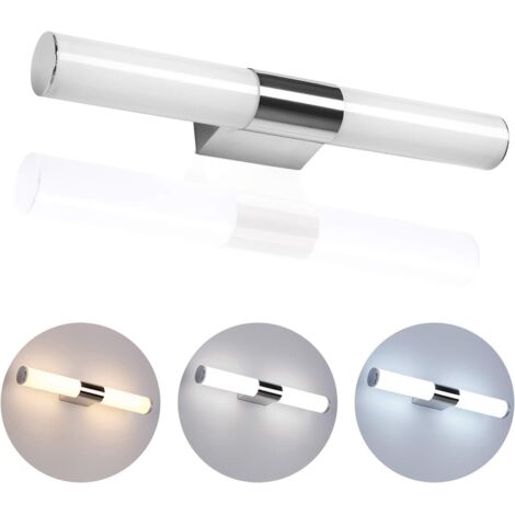 8 W Lampe Miroir Applique aveCôtélécommande(3000-7000K) Luminaire pour salle de bains 700Lm Lampe Eclairage IP44 étanche 40 CM(lumière chaude）-Fei Yu