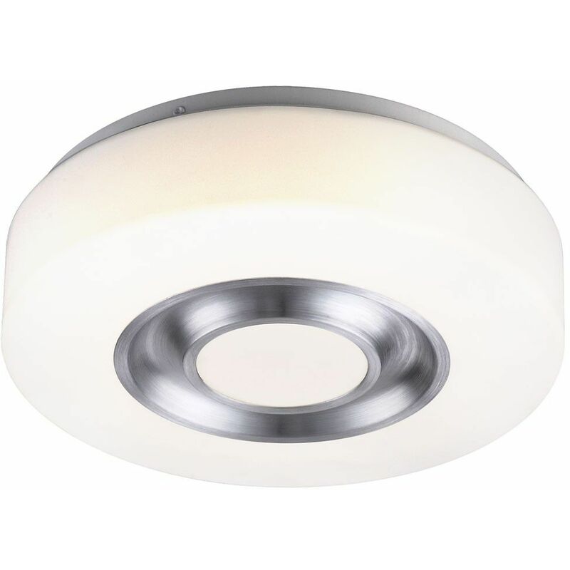 Image of Globo - Plafoniera led 8 watt lampada rotonda illuminazione metallo bianco alluminio acrilico opale 41688 onil