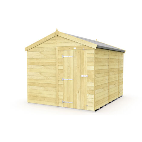 8 x 10 Feet Apex Shed - Single Door Without Windows - Wood - L302 x W231 x H217 cm