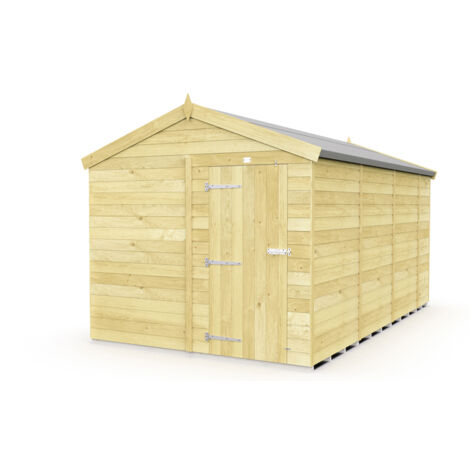 8 x 15 Feet Apex Shed - Single Door Without Windows - Wood - L454 x W231 x H217 cm