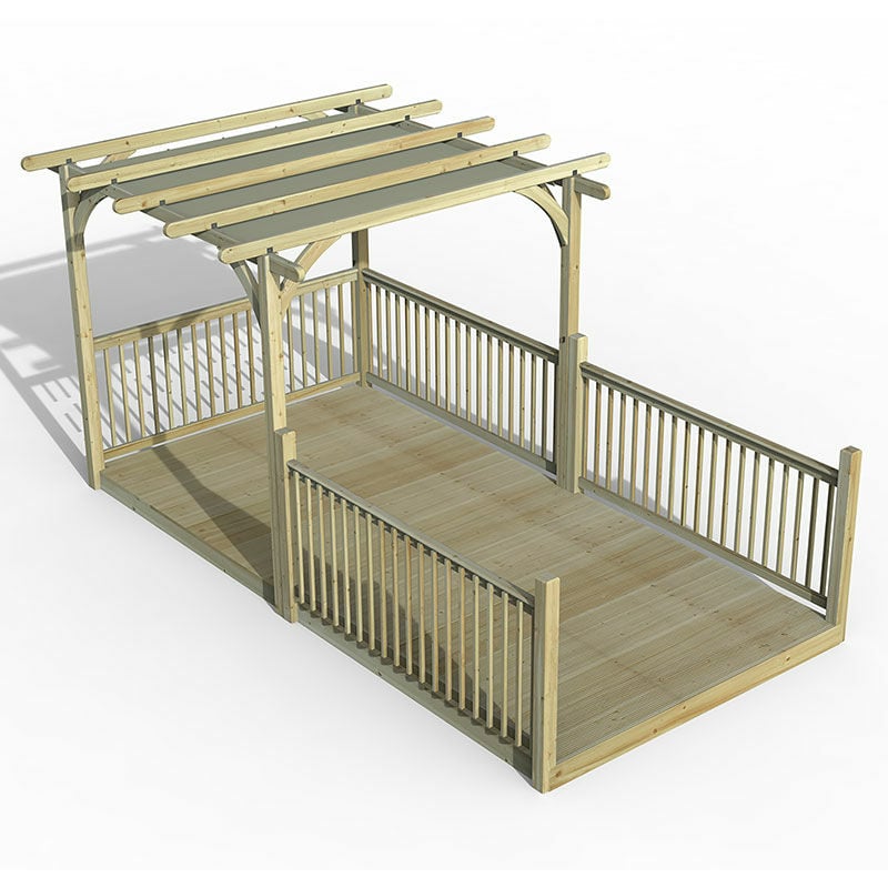 8' x 16' Forest Pergola Deck Kit with Retractable Canopy No. 11 (2.4m x 4.8m)