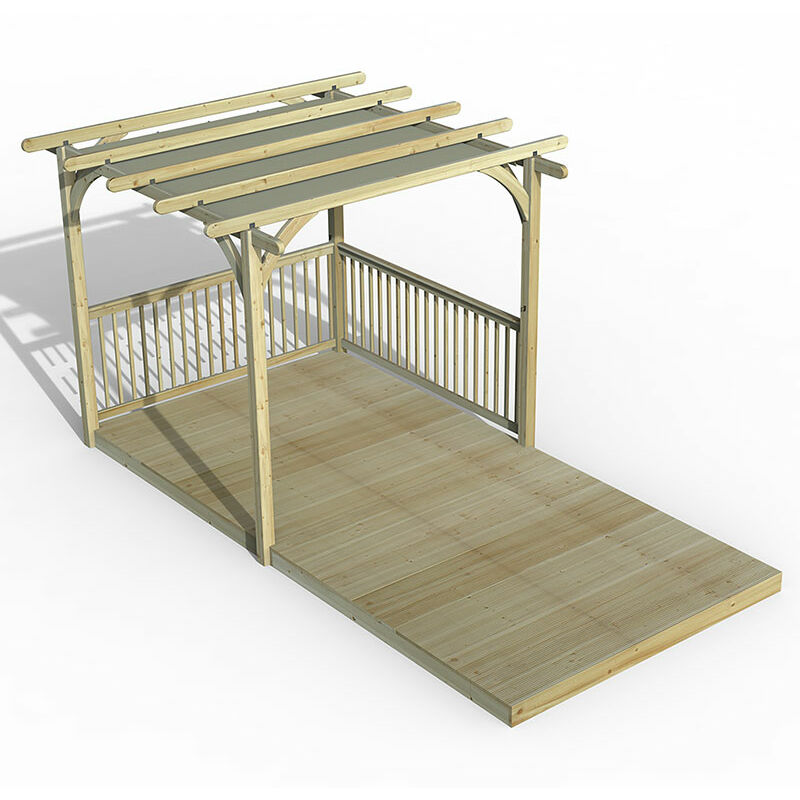 8' x 16' Forest Pergola Deck Kit with Retractable Canopy No. 5 (2.4m x 4.8m)