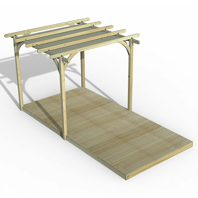 8' x 16' Forest Pergola Deck Kit with Retractable Canopy No. 1 (2.4m x 4.8m)