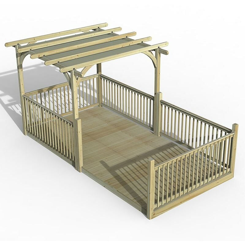 8' x 16' Forest Pergola Deck Kit with Retractable Canopy No. 12 (2.4m x 4.8m)