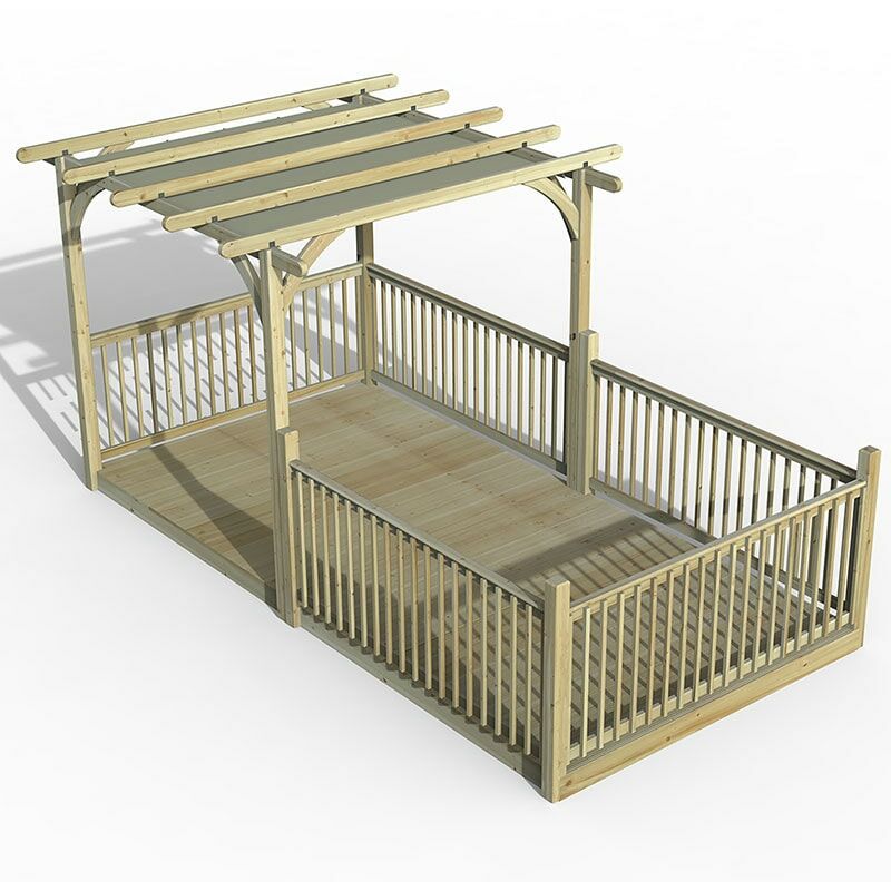 8' x 16' Forest Pergola Deck Kit with Retractable Canopy No. 13 (2.4m x 4.8m)