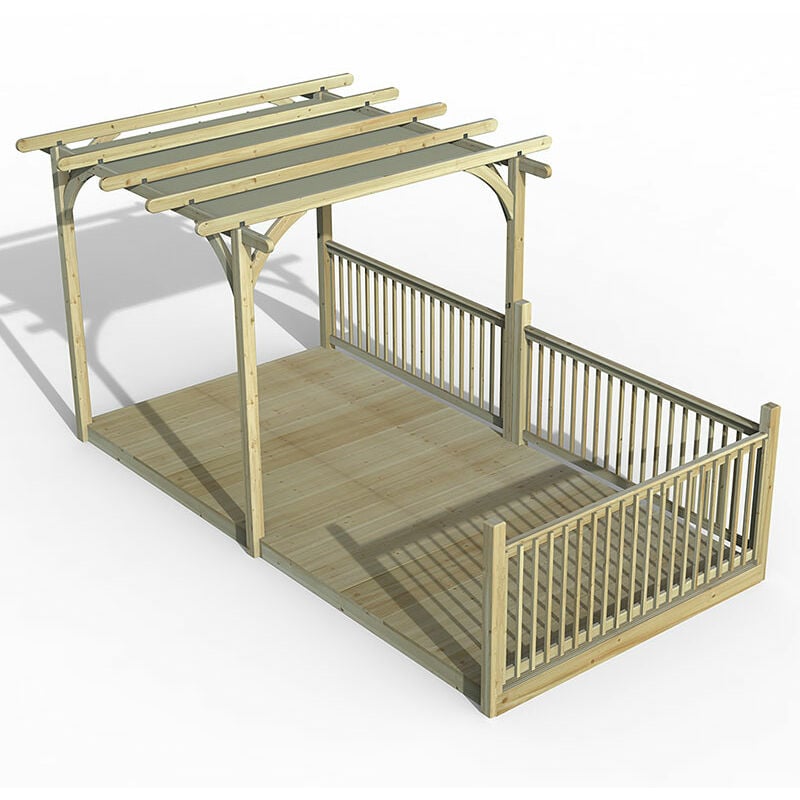 8' x 16' Forest Pergola Deck Kit with Retractable Canopy No. 7 (2.4m x 4.8m)