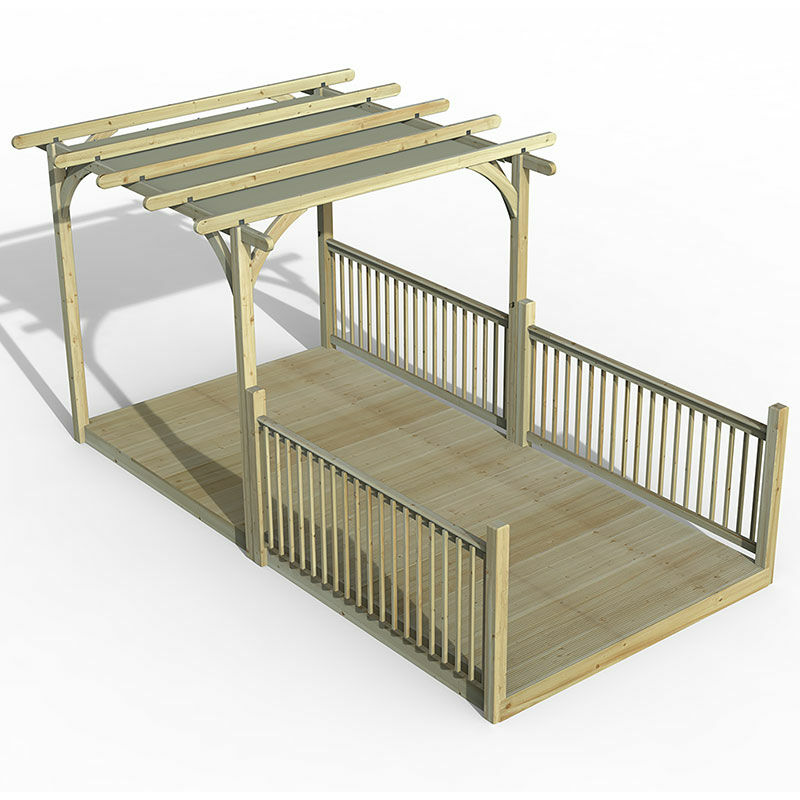 8' x 16' Forest Pergola Deck Kit with Retractable Canopy No. 8 (2.4m x 4.8m)