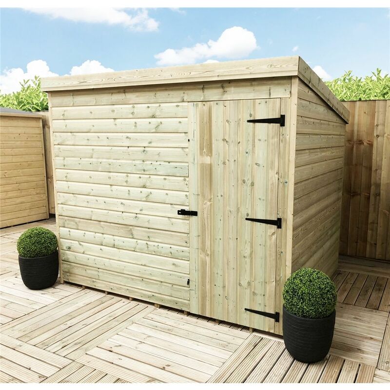 Marlborough Pent Sheds(bs) - 8 x 3 Windowless Pressure Treated Tongue And Groove Pent Shed With Single Door