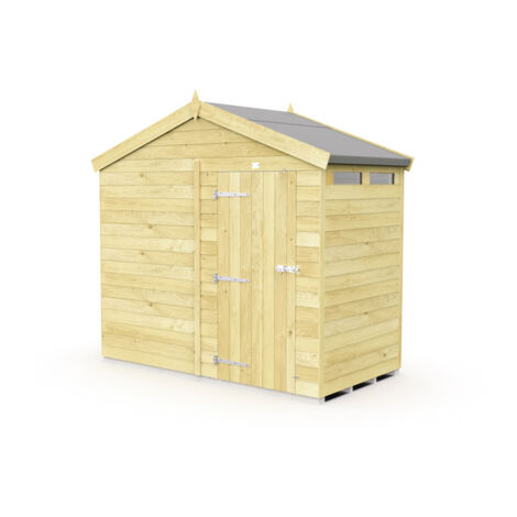 8 x 4 Feet Apex Security Shed - Single Door - Wood - L127 x W231 x H217 cm