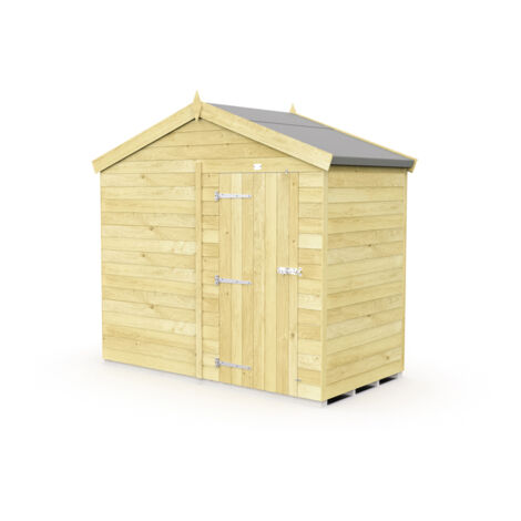 8 x 4 Feet Apex Shed - Single Door Without Windows - Wood - L127 x W231 x H217 cm