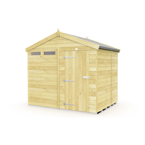 8 x 5 Feet Apex Security Shed - Single Door - Wood - L158 x W231 x H217 cm