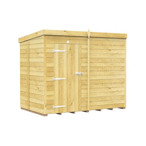 8 x 5 Feet Pent Shed - Single Door Without Windows - Wood - L147 x W243 x H201 cm