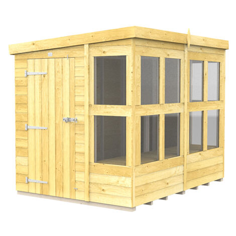 8 x 6 Feet Pent Potting Shed - Wood - L178 x W243 x H201 cm