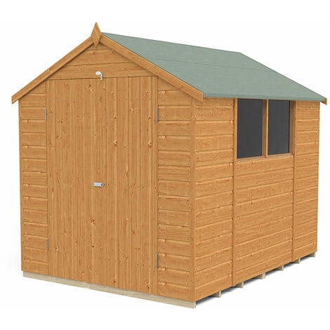 main image of "8' x 6' Forest Delamere Shiplap Dip Treated Double Door Apex Wooden Shed"
