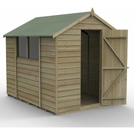 8' x 6' Forest Overlap Pressure Treated Apex Wooden Shed