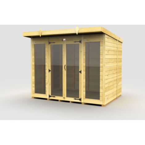 8 x 6 Pent Summer House (Full Height Window)