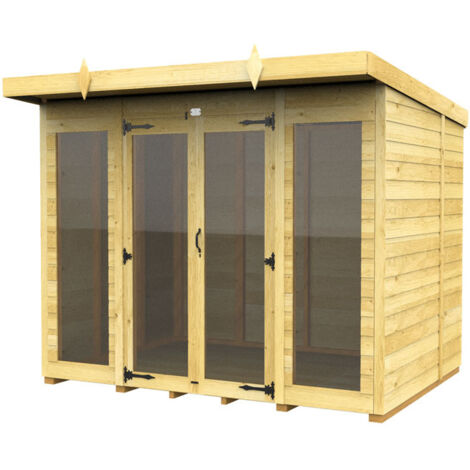 8 x 7 Pent Summer House (Full Height Window)
