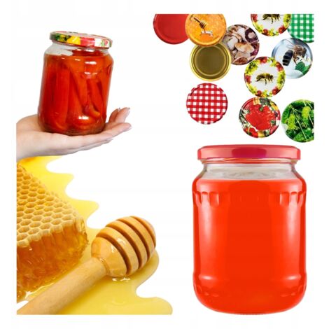 8 x 720 ml Glasgefäße für Marmelade, Honig, Konfitüre, Gurken, Pilze
